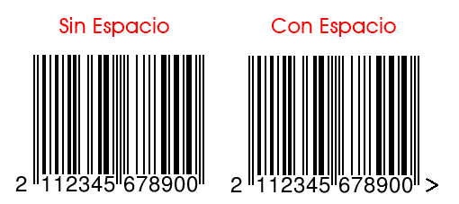 Códigos de barras EAN-13 (Sin y con Espacio)